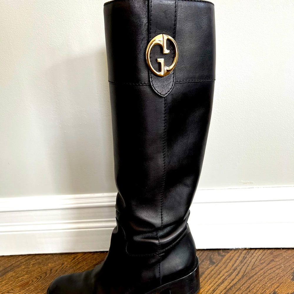 Gucci Black Barbara Riding Boots - size 37 1/2